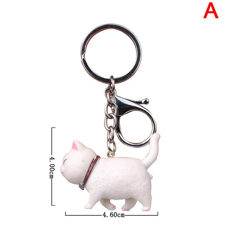 Self Healing Warm Series Japanese Cat Keyring Round Rolling Simple Cat Handmade Mountaineering Ring Keychain