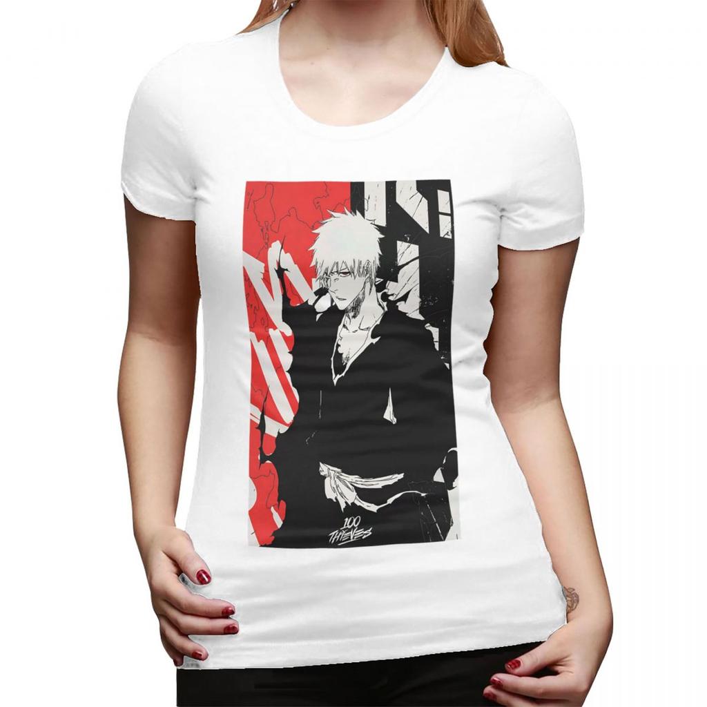 Ichigo Kurosaki Anime Bleach TShirt for Women ONeck Streetwear T Shirts Womens Tees Short Summer Clothes Tops