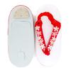 Sandals for for with cherry blossom embroidery and heel for girls [Kyoetsu] Shichigosan, 3-year-olds, fasteners, (11-A red)