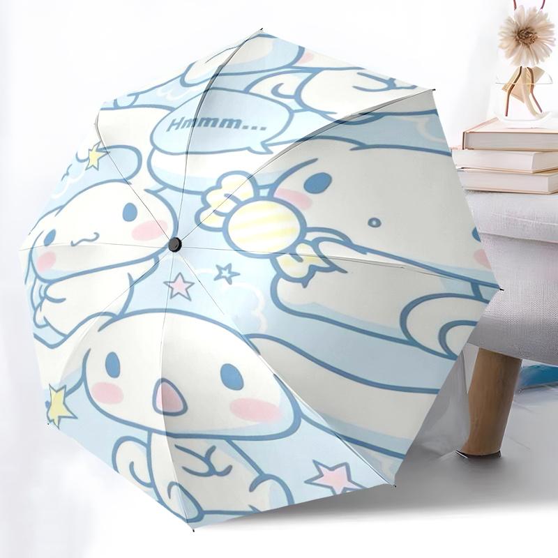 1pc Blue Cute Cinnamoroll Automatic 3-Fold Umbrella Design, Cute Cartoon Pattern, Portable Outdoor Umbrella, Perfect, Holiday Gift for fans.S007