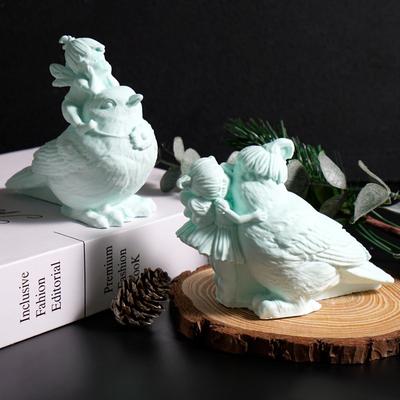 3D Bird Flower Fairy Silicone Mold Pastoral Spirit Bird Ornament Candle Mold DIY Plaster Silicone Mold