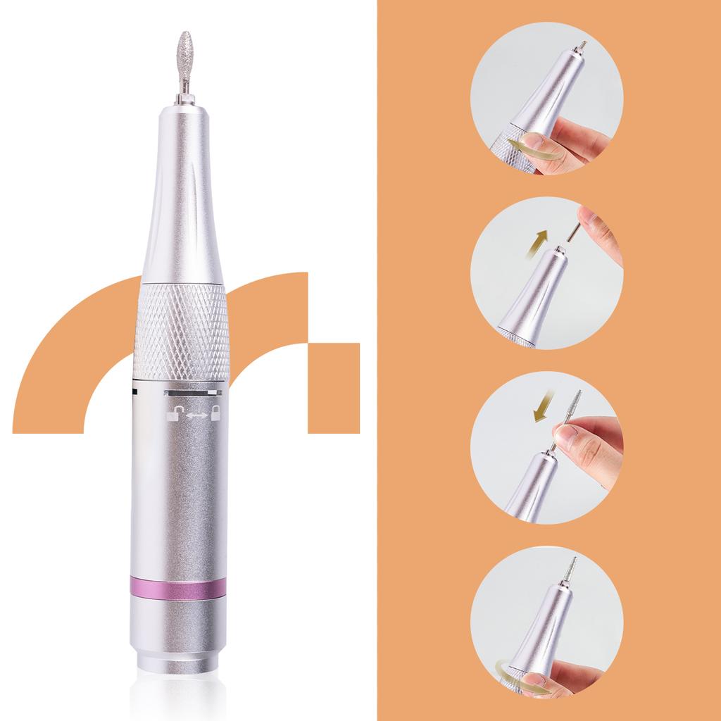 Maltec Beauty ND-6 Cordless Electric Nail Drill with Station and Bit Set