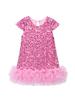 Girls' Sequin Princess Dress: 2025 Christmas Short-Sleeve Party Gown