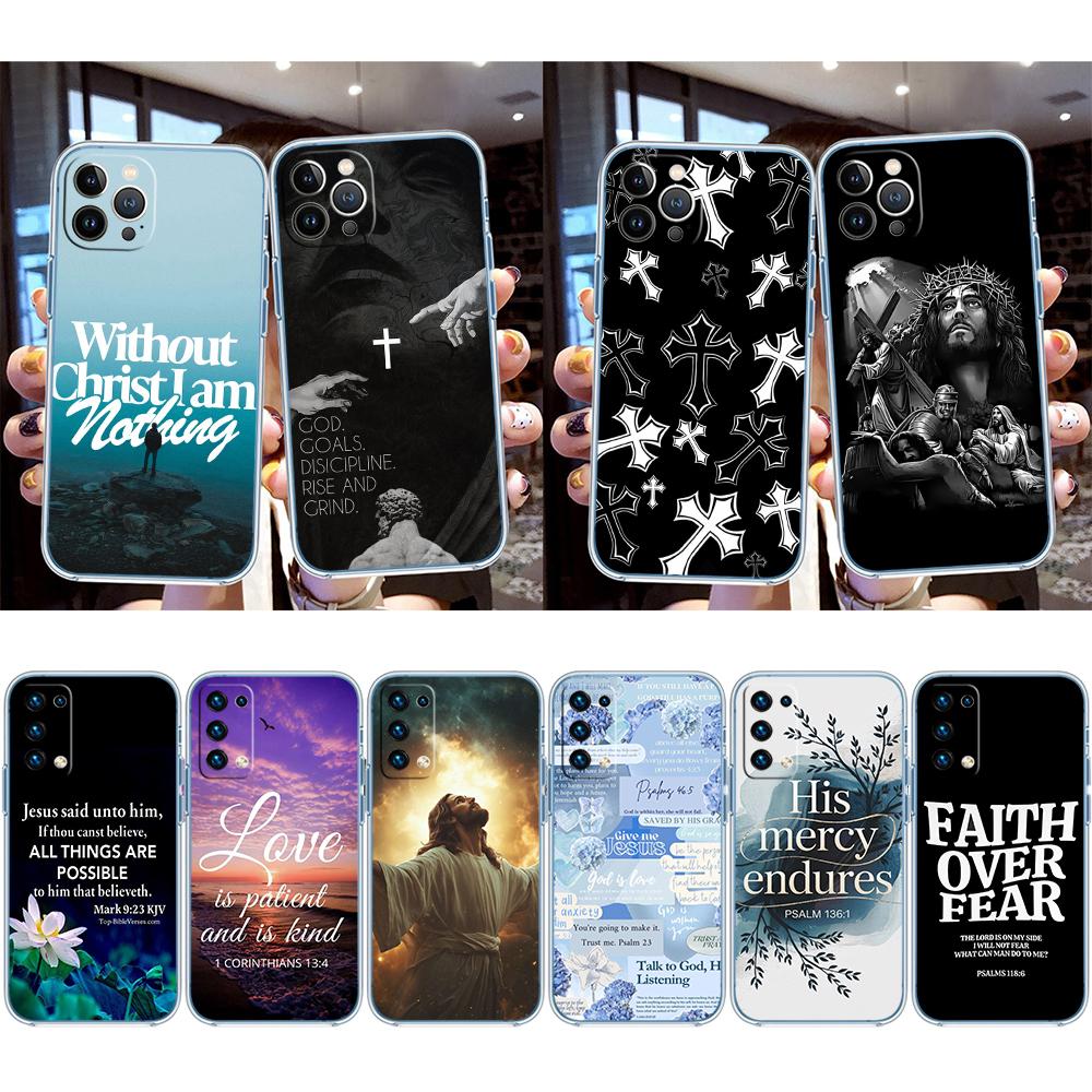 Bible verse Jesus Cross Transparent Phone Case for Motorola Moto Edge 20 30 40 50 S30 Fusion Ultra Pro Neo Lite + G200 G23