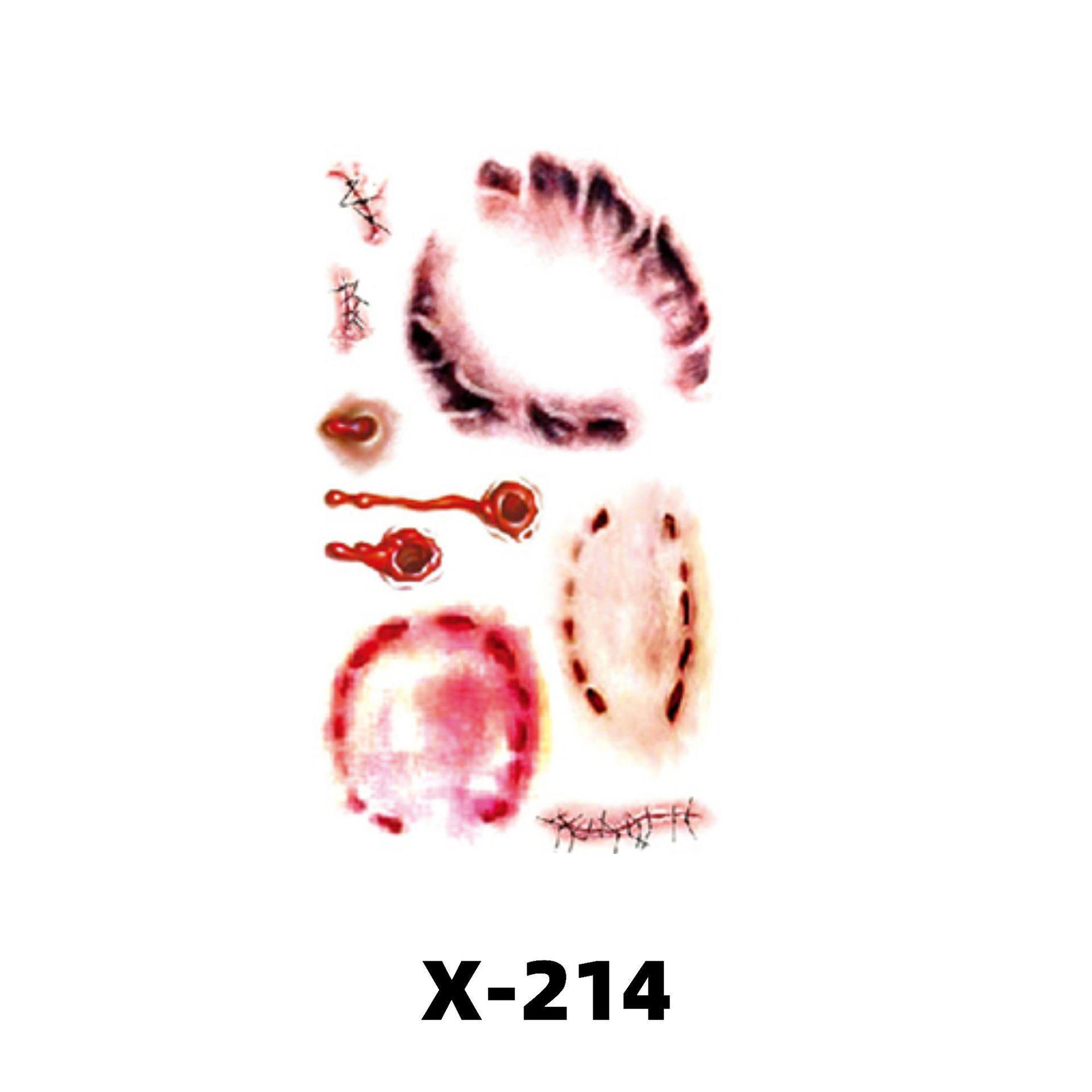 

Водонепроницаемые наклейки для татуировок на шрамы на Хэллоуин для детей - забавные и реалистичные наклейки X-214