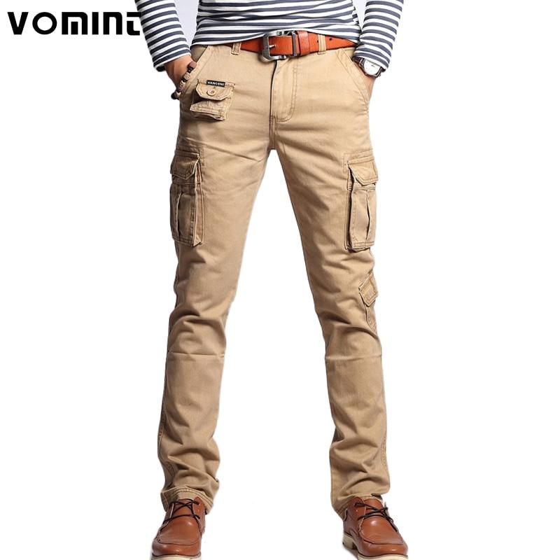Men Military Cargo Pants Slim Regular Straight Fit Cotton Camouflage Green Yellow Overalls Casual Streetwear Trousers