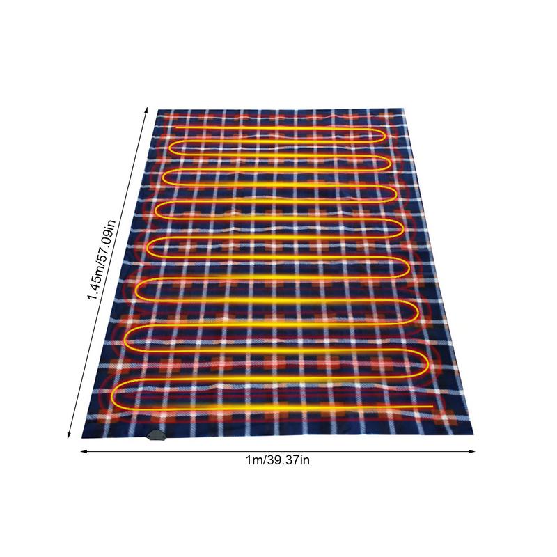 12V Car Heating Blanket Cigarette Plug Travel Throw Blanket Winter Warm Camping Electric Blanket For RV Truck Car Accessories