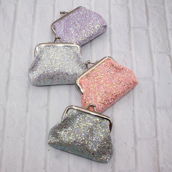 Pailletten Muntzakje, Dames Glitters Muntzakje, Mini Portemonnee met Kiss-Lock Sluiting voor Munten Contant Geld Sieraden