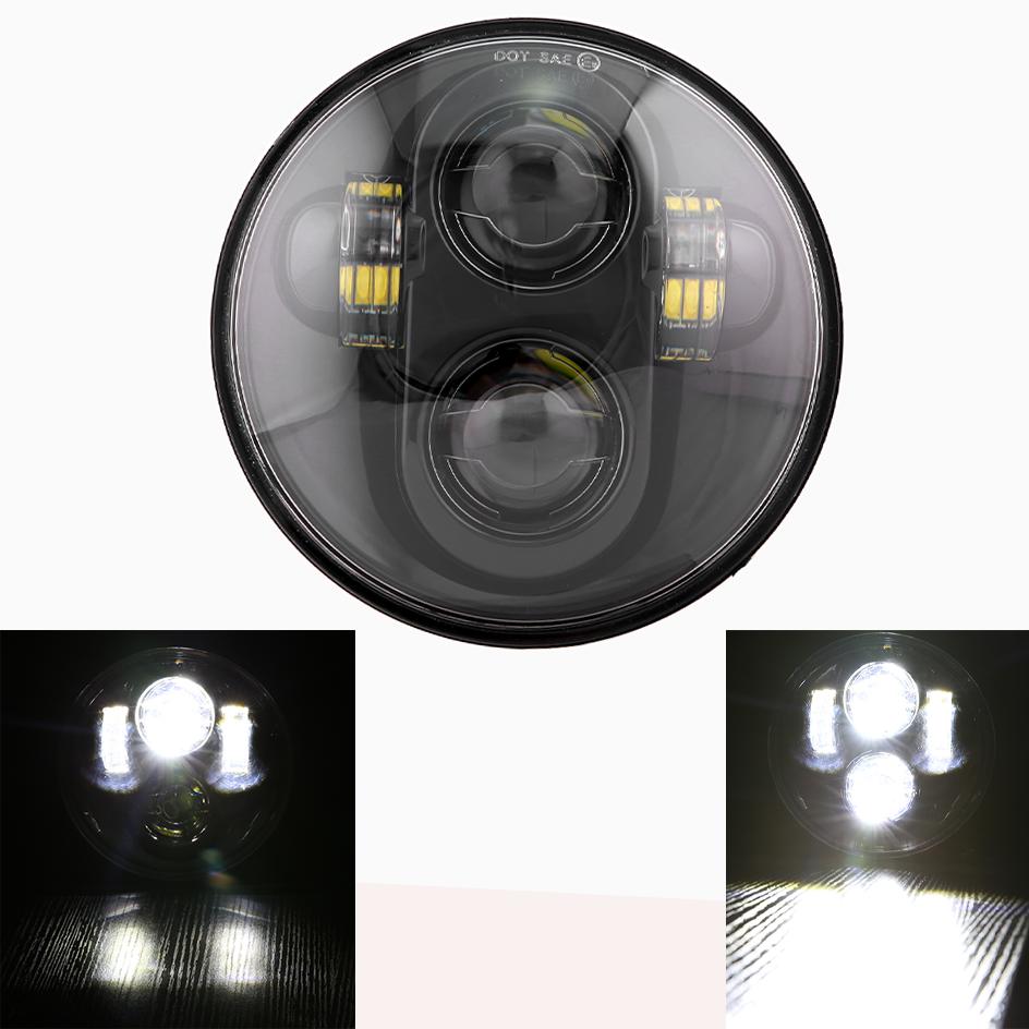 For Harley Sportster 1200 883 Street 500 750 FXDB Dyna Motorcycles LED Headlight 85W with DRL 5-3/4" Projector Round Headlamp