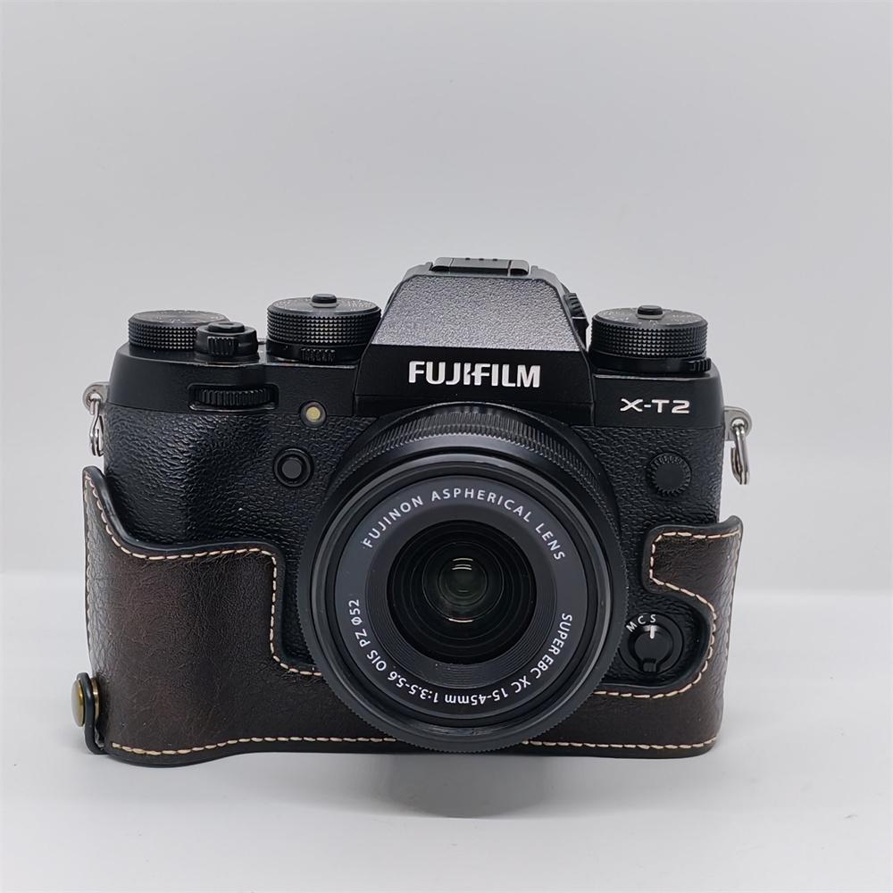 PU Leder Kamera Halbtasche für Fujifilm XT2 XT3 Fuji X-T2 X-T3 Schützende Basis Boden Akkuöffnung Abdeckung