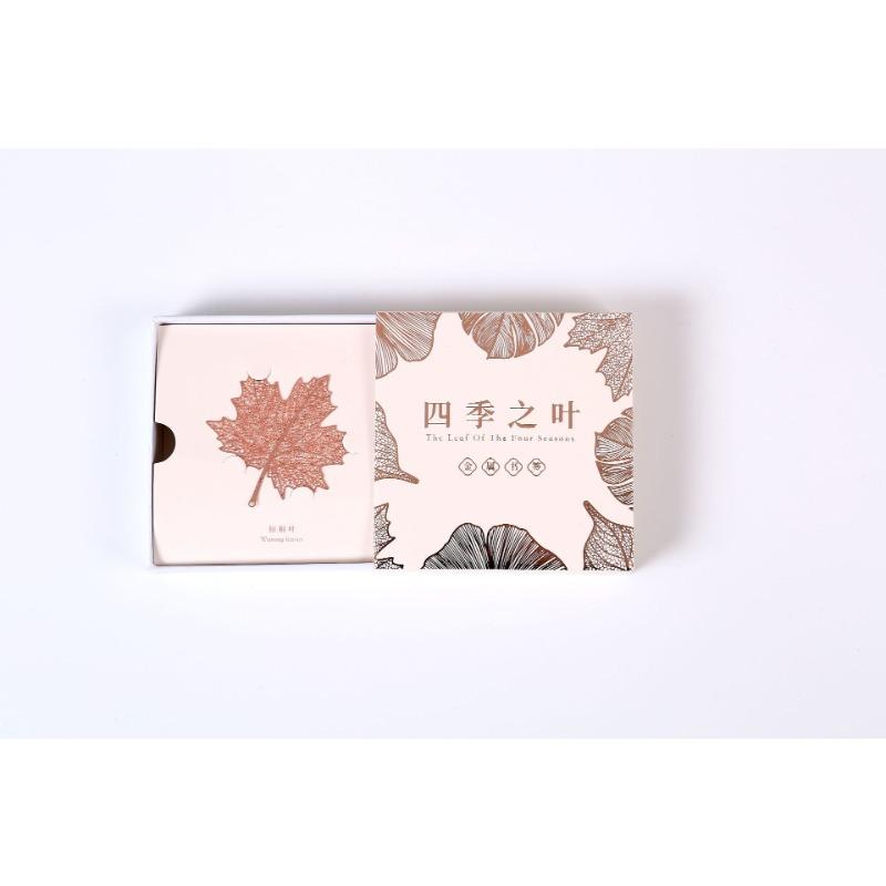 Liść Czterech Pór Roku China-Chic Guowen Kreatywny Prezent Metalowa Zakładka Pudełko Prezentowe dla Uczniów Prezent Biznesowy dla Nauczycieli na Dzień Nauczyciela