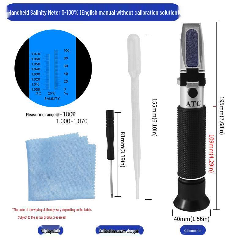 Handheld Salinity Refractometer for Seawater and Aquarium Testing