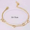 Stainless Steel Layered Adjustable Heart Charm Bracelet Women Gold Plated Minimalist Fashion Jewelry