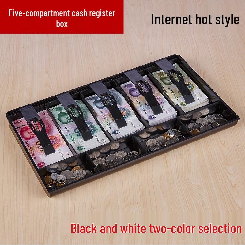 Five-Grid Cash Register Drawer with Money and Payment Tray чёрный