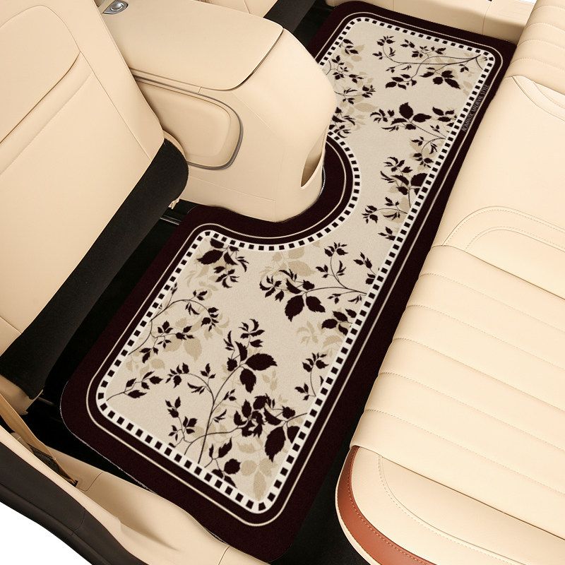 Mats, Retro French-Style Interior Decorative Mats, Non-Slip, Water-Absorbent, Easy-To-Clean Mats, Can Be Cut to Fit, Semi-Enclosed Car Floor Mats