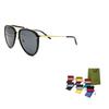GUCCI Fashion Urban Modern Aviator Sunglasses Men's Black
