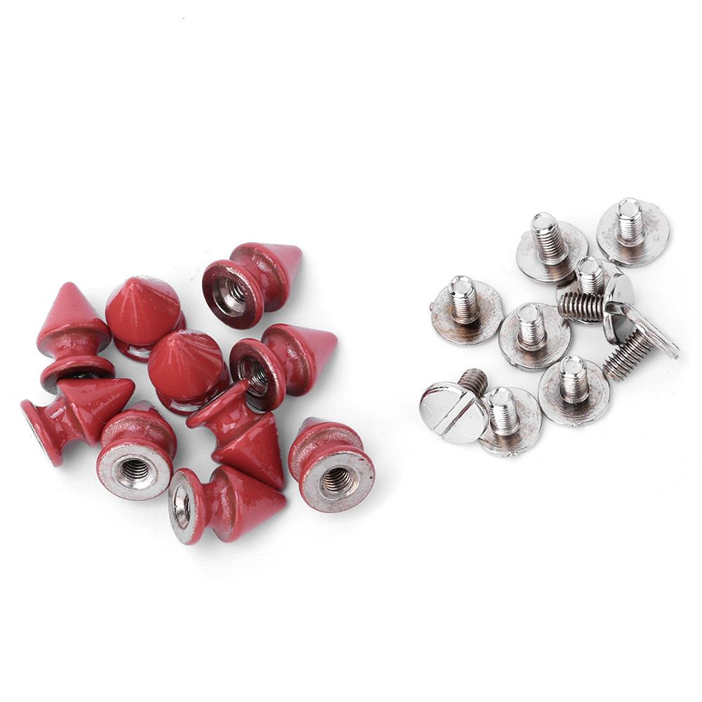 50pcs 8*12mm Fashion Metal Bullet Rivet Spikes & Cone Studs for Leather DIY Accessory (Red)