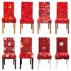 Christmas Elastic Chair Cover For Dining Room Red Santa Claus Xmas Kitchen El Home Decorative  Slipcovers Chair Seat Covers