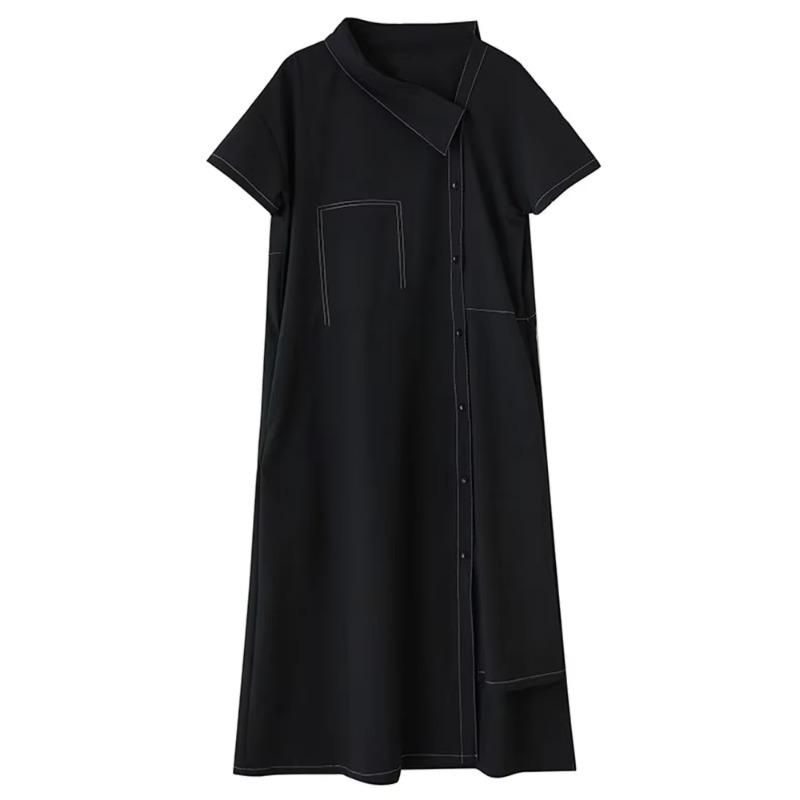 

XITAO Asymmetrical Patchwork Pocket Dress ZMY1339 One Size чёрный