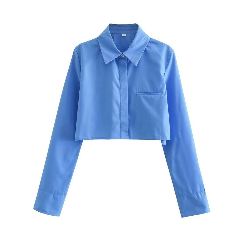 Kaslead Fashion Wind Short Lapels Long Sleeves Poplin
