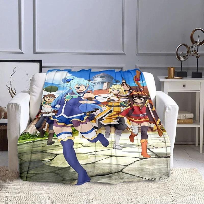 KonoSuba Gods Blessing On This Wonderful World Cartoon Megumin Soft Flannel Throw Blanket for Sofa Living Room  Warm  Cozy