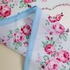 3-Pack Women 43cm Bridal Souvenirs Square Towel Handkerchief Wipe Sweat Pure Cotton Absorbent Printed Floral Placemats