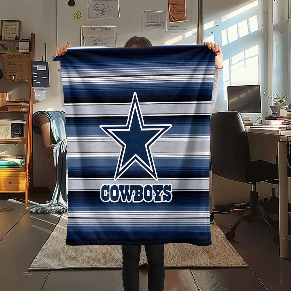 1Pc Cowboys Football Print Flannel Blanket, High quality Comfortable for All Seasons, Home Decor, Warmth and Comfort, Perfect for Gifts
