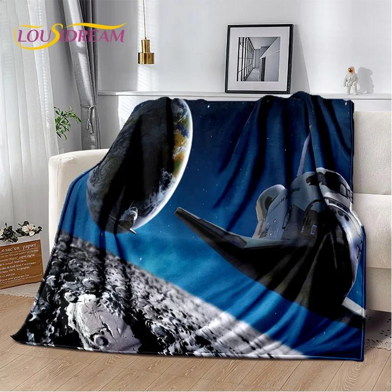 Spaceship  Spacecraft Universe UFO Blanket,Flannel Soft Throw Blanket for Home Bedroom Bed Sofa Picnic Office Hiking Kids Cover