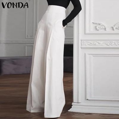 Pantaloni da ufficio lunghi larghi dritti a vita alta da donna primavera autunno