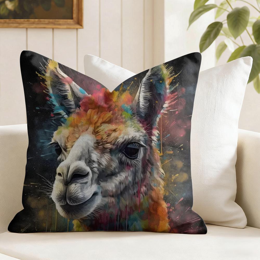 Lion Tiger Animal Cushion Cover Summer Linen Pillow Case Organic Fabric Cushion Cover DoubleSided Print Sofa Home Decor