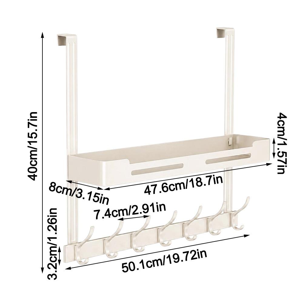 No Drill Over The Door Hook Rack Aluminum Door Organizer Hanging Hook Rack Bedroom Organization
