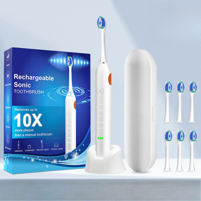 

Электрическая зубная щетка для взрослых, электрическая зубная щетка DuPont Bristle, зарядка и водонепроницаемость, семейный набор электрическая зубная щетка белый