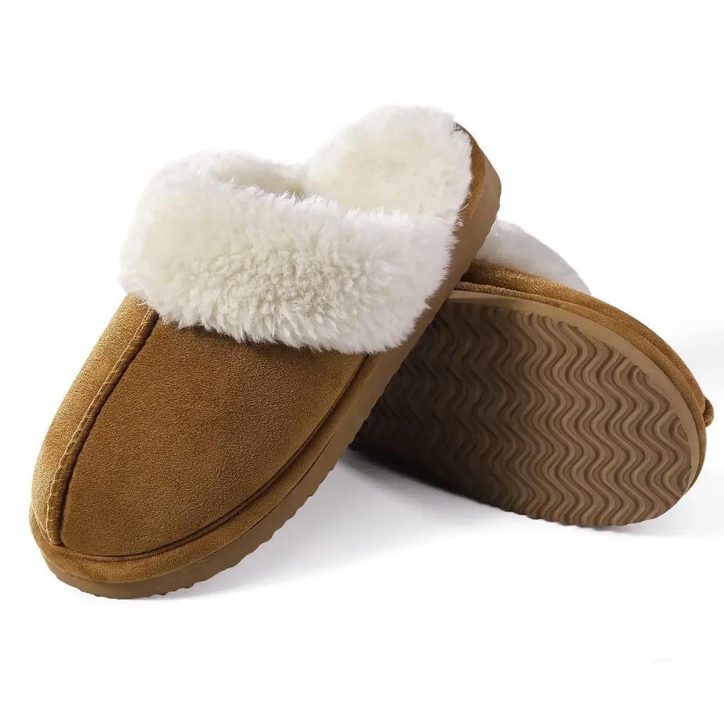 Fashion New Winter Fuzzy Women Slippers Indoor Soft House Shoes Fashion Brand Fluffy Suede Women Shoes Outdoor Antiskid Flat Slippers