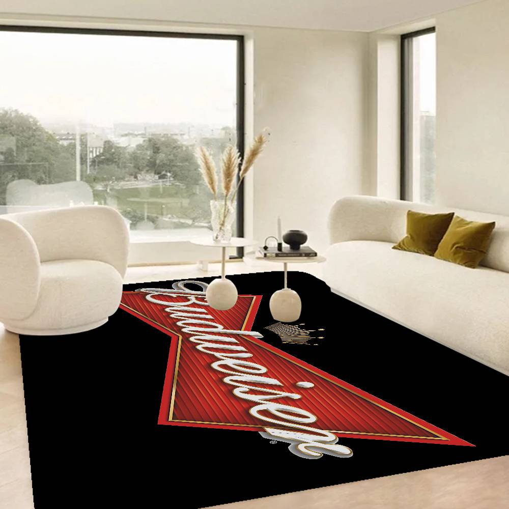 HEISS B-Budweiser Flurteppich Waschbar Rutschfest Wohnzimmer Sofa Stühle Bereichsmatte Küche Fußmatte Teppich
