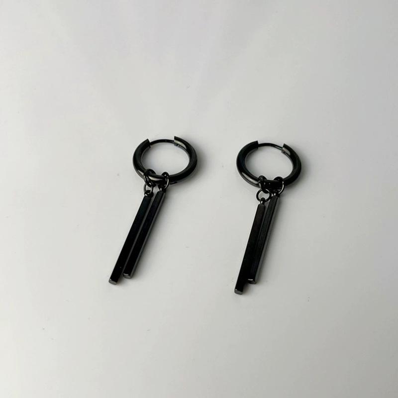 Titanium Steel High-end Style Earrings for Men, with Solon Ear Hooks.