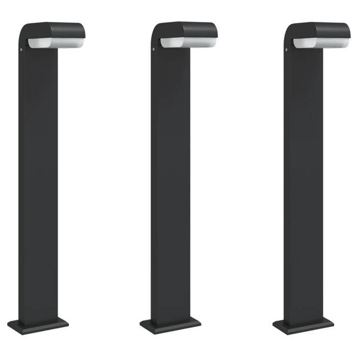 VidaXL Outdoor Floor Lamps 3pcs Black Die-cast Aluminum, Outdoor Ground Lighting, Ground Lighting of 4006340