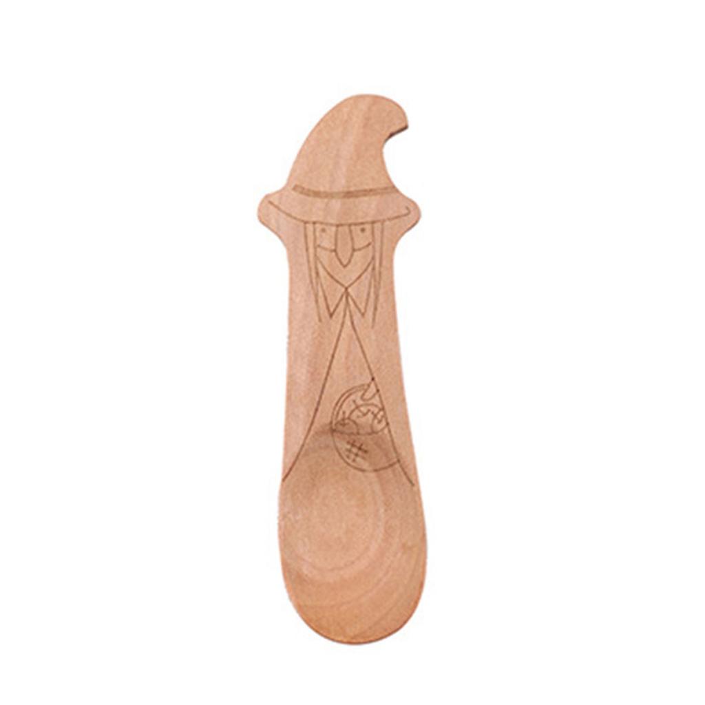 Mini Ice Cream Coffee Spoon Wooden Dessert Scoop Party Cartoon Tableware