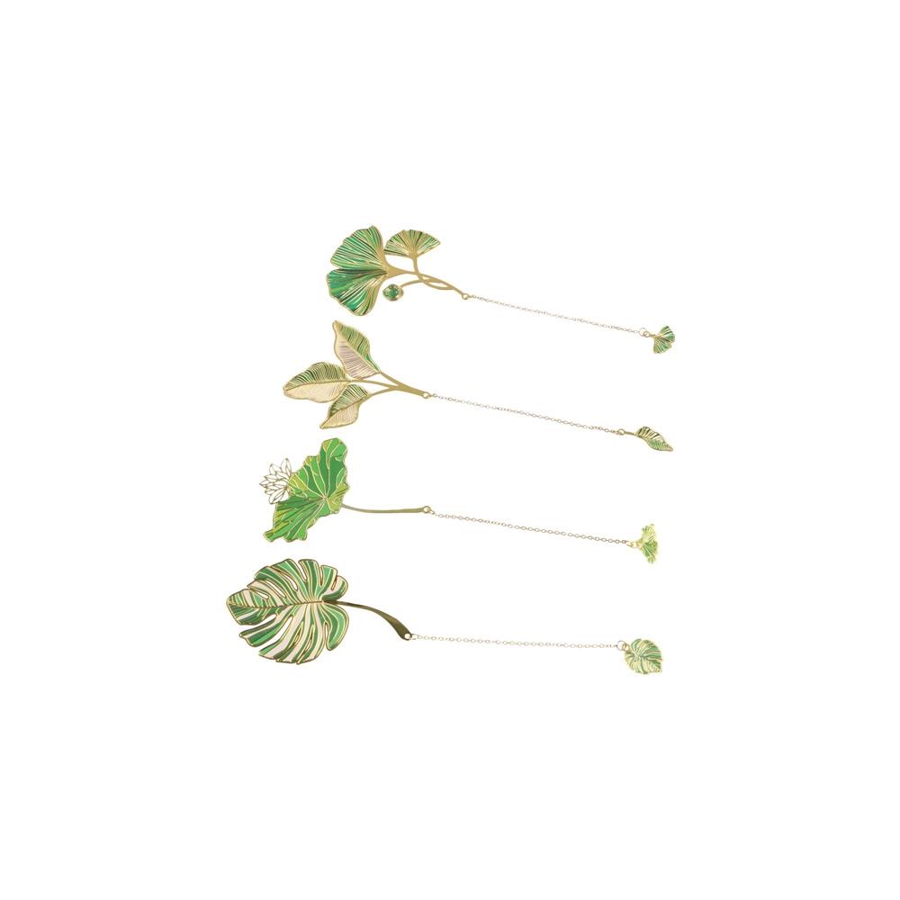 

Metal Chinese Style Bookmark Brass Green Leaf Bookmark Lotus Leaf Vein Metal Bookmark Stationery no.6