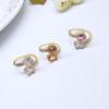 12Pcs Simple Color Zircon Crystal Ring for Women Ring Accessories