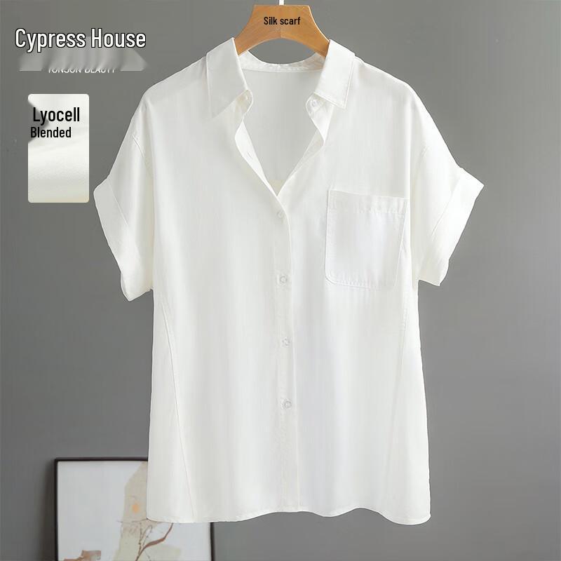 

Sibaishi Women s Single-breasted Casual Short-sleeved Lapel Shirt XL