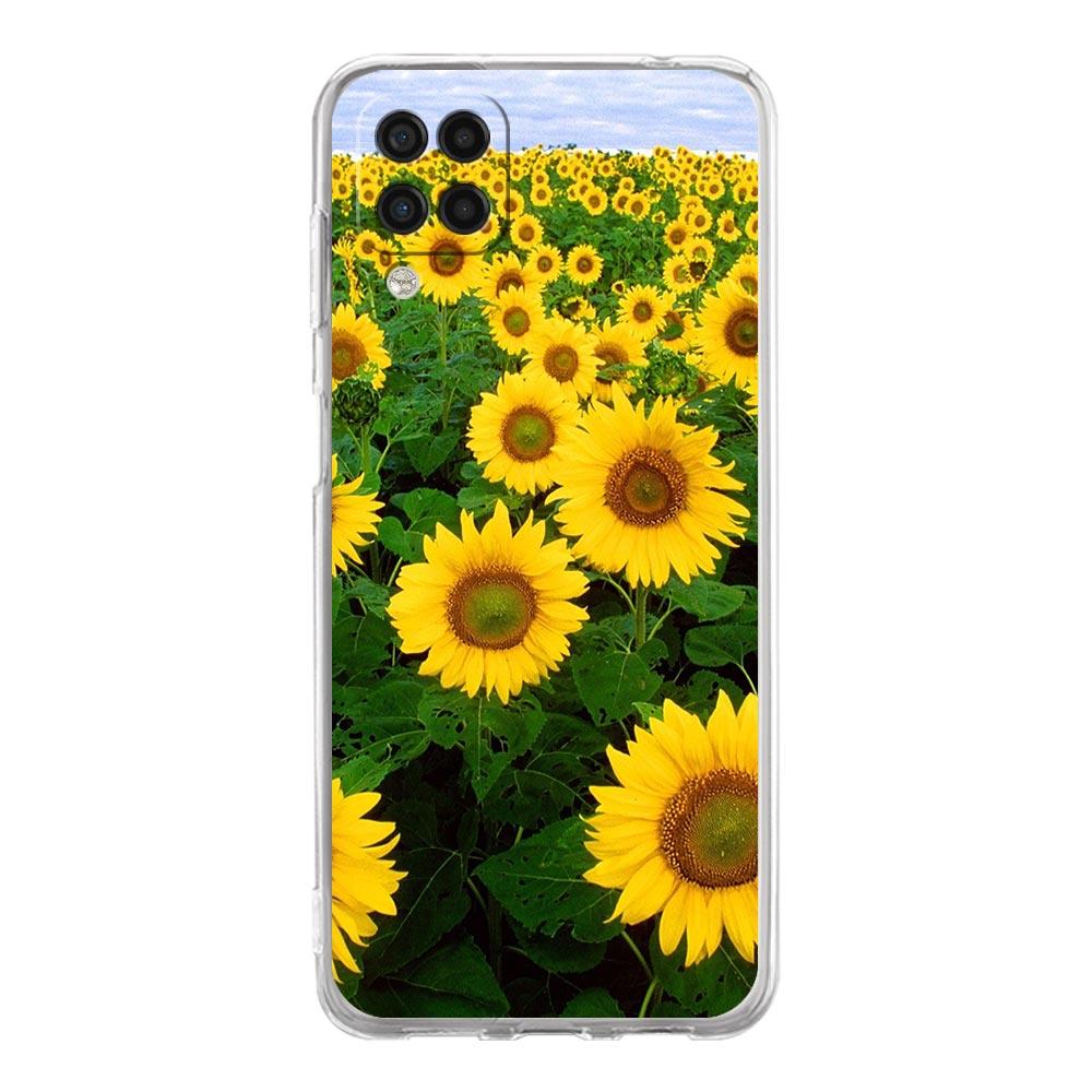 Pretty Sunflower Phone Case For Samsung Galaxy A51 A71 A21S A12 A11 A31 A41 A03S A13 A33 A73 A53 A52 A32 5G A23 Soft Clear Cover