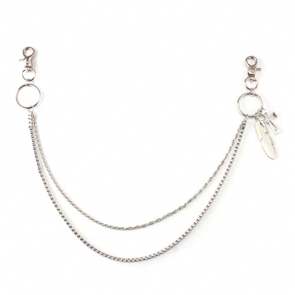 Personalized Street Dancing Cross Pendant, Trouser Chain, Waist Chain, Versatile Double-Layer Waist Chain, The Same For Men And Women