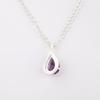 Amethyst Gemstone 925 Sterling Silver Jewelry Zircon Pendant For Birthday Gift CZP-7-10