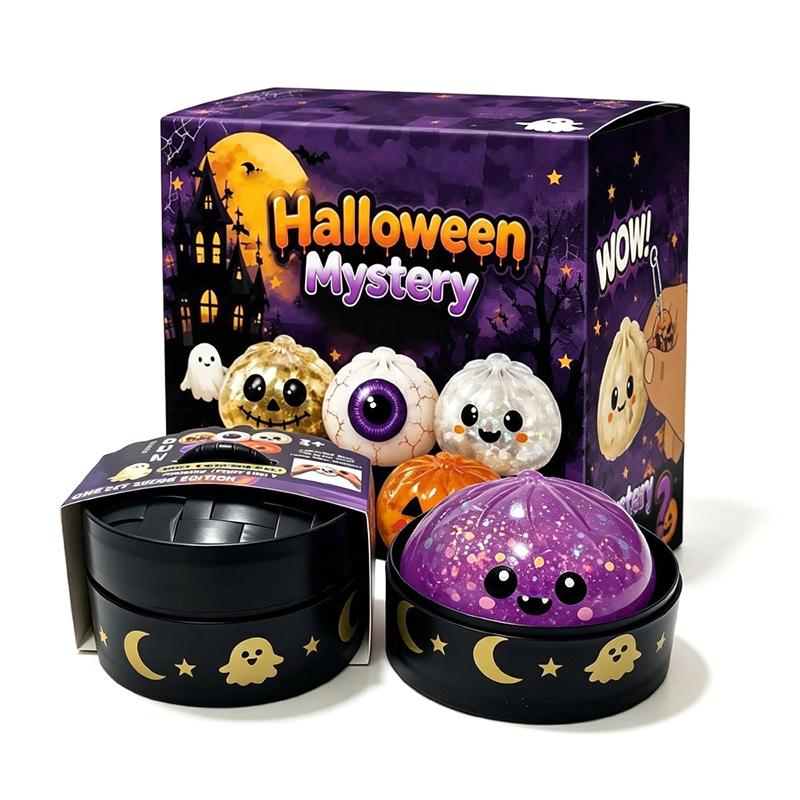 Halloween Mystery Toys Soft Material Pumpkin Ghost Eyeball Design for Toddlers Halloween Home Play Party Favors Small Surprise Gifts