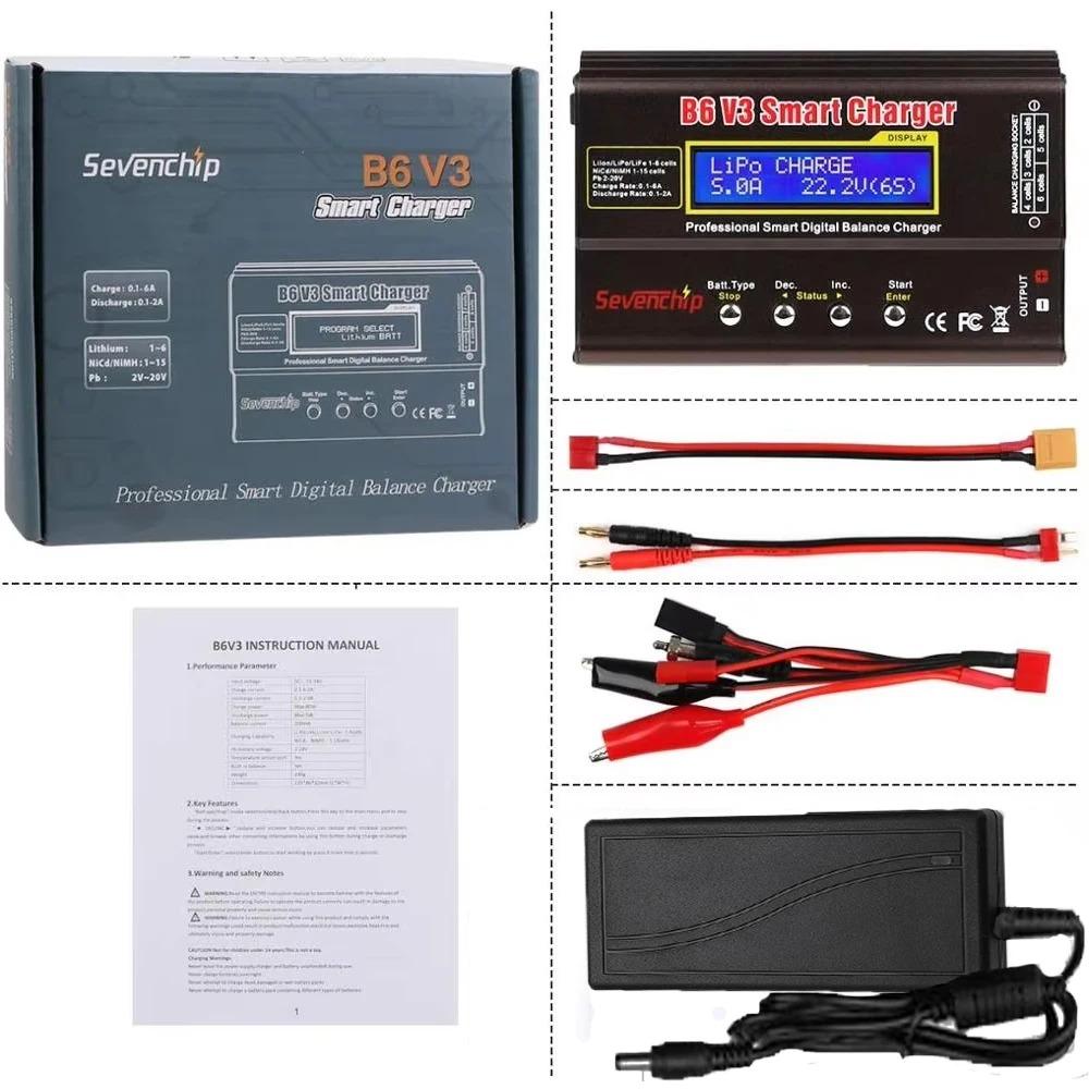 IMAX B6 V3 80W 6A Akkuladegerät LiHv Lipo NiMh Li-ion Ni-Cd Digitales RC-Ladegerät Lipro Balanceladegerät Entlader 15V 6A Adapter