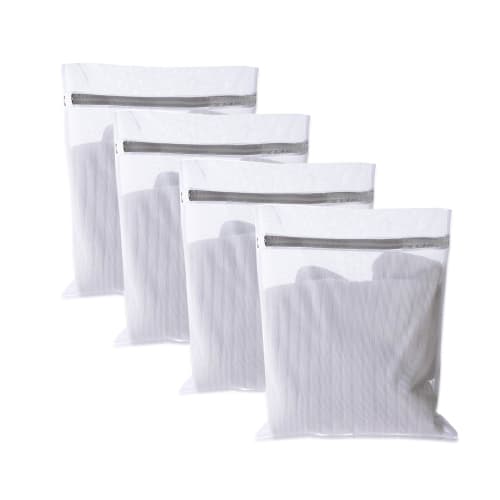 PRETOLE Laundry Net Bags (40cm X 50cm, Pack of 4) - Square, Fine Mesh, Durable, Shape-Retaining, Tangle-Resistant, and Damage-Resistant for Home and T