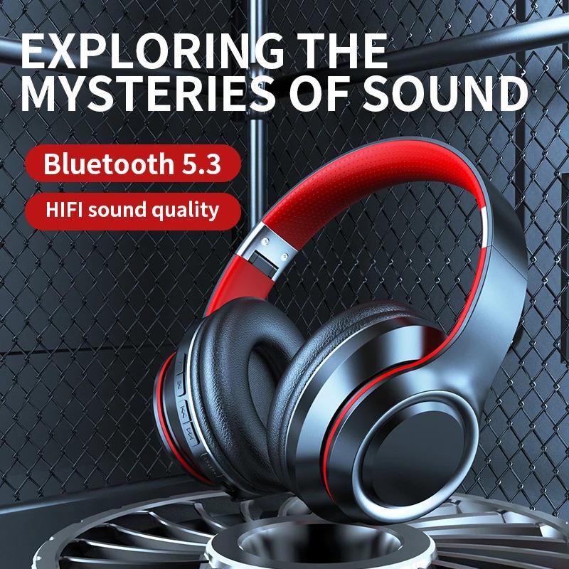 Newest Wireless Headphones Bluetooth Earphones Large Headset Helmets with Mic Support TF-Card Mp3 Play display screen