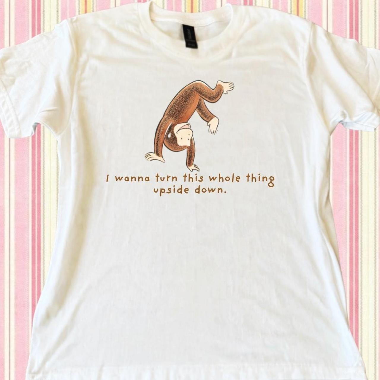 Curious George monkey Funny Cartoon Unisex Tee S-5XL XXXL