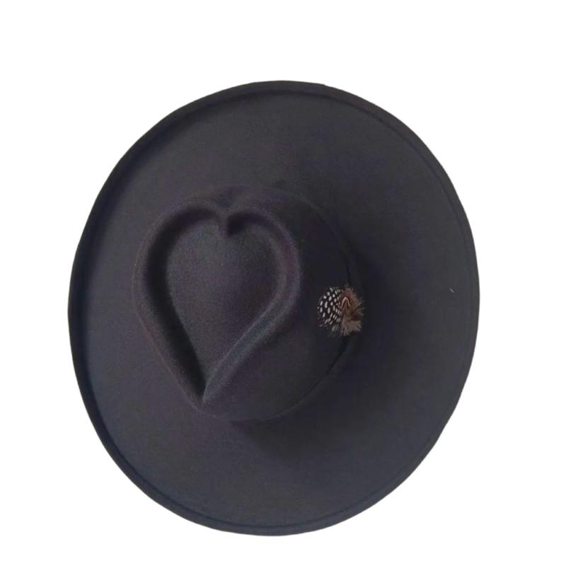 Classical Homburg Top Hat Panama Hat Gift for Boyfriend Top Hat Heart Top Costume for Outdoor Gatherings