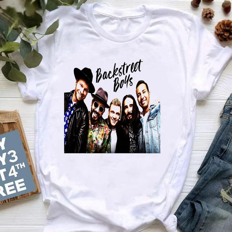 Nyári Backstreet Boys pólók Rock Band Rövid ujjú Rock Női Utcai Trend Pop Alkalmi Harajuku Grafikus Női Pólók